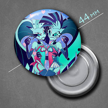 "Гліц та Глем (Пекельний бос / Helluva boss)" магніт круглий Ø44 мм