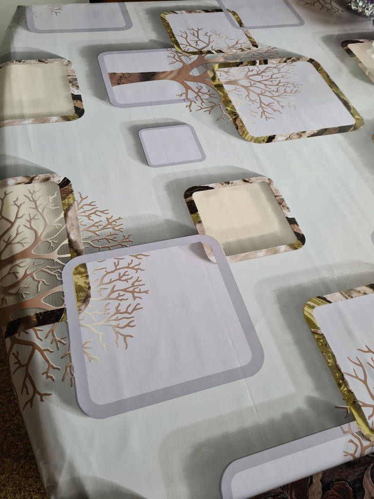 Кухонна клейонка на тканинній основі ламінована сірого кольору метражем ширина 140 см - фото покупців 1