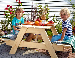 Комплект садових меблів стіл +лавки "Веселка"