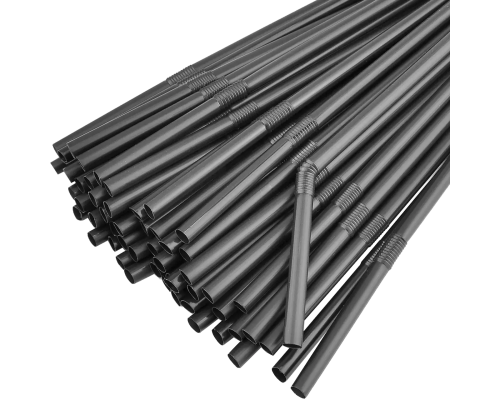 Трубочка Гофра чорна 21см (200шт/уп), фото 1