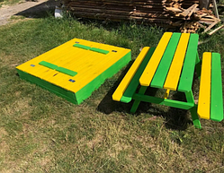 Комплект садових меблів стіл +лавки "Веселка"