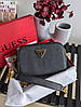 Жіноча сумка Guess Noelle Black чорна Еко шкіра крос боді на 2 відділення на ланцюжку золота фурнітура Гесс, фото 3