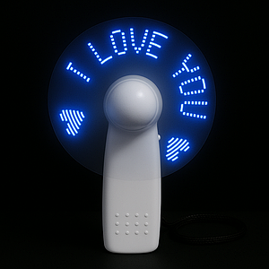 Ручний вентилятор з LED-підсвіткою та написом | Світний вентилятор з текстом