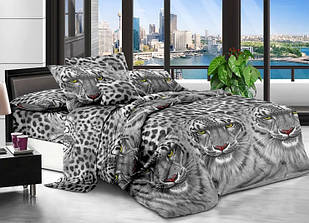 Постільна білизна бязь двоспальний комплект розмір 175х215 см сірий зірки