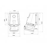 Розетка силова настінна 90° 380V 5х16A поліамід IP44, Bemis (BC1-1505-2535), фото 2