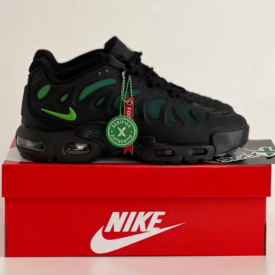 Чоловічі кросівки Nike Air Max Tn Plus Drift весна-осінь-літо демісезонні (чорні із зеленим), фото 1