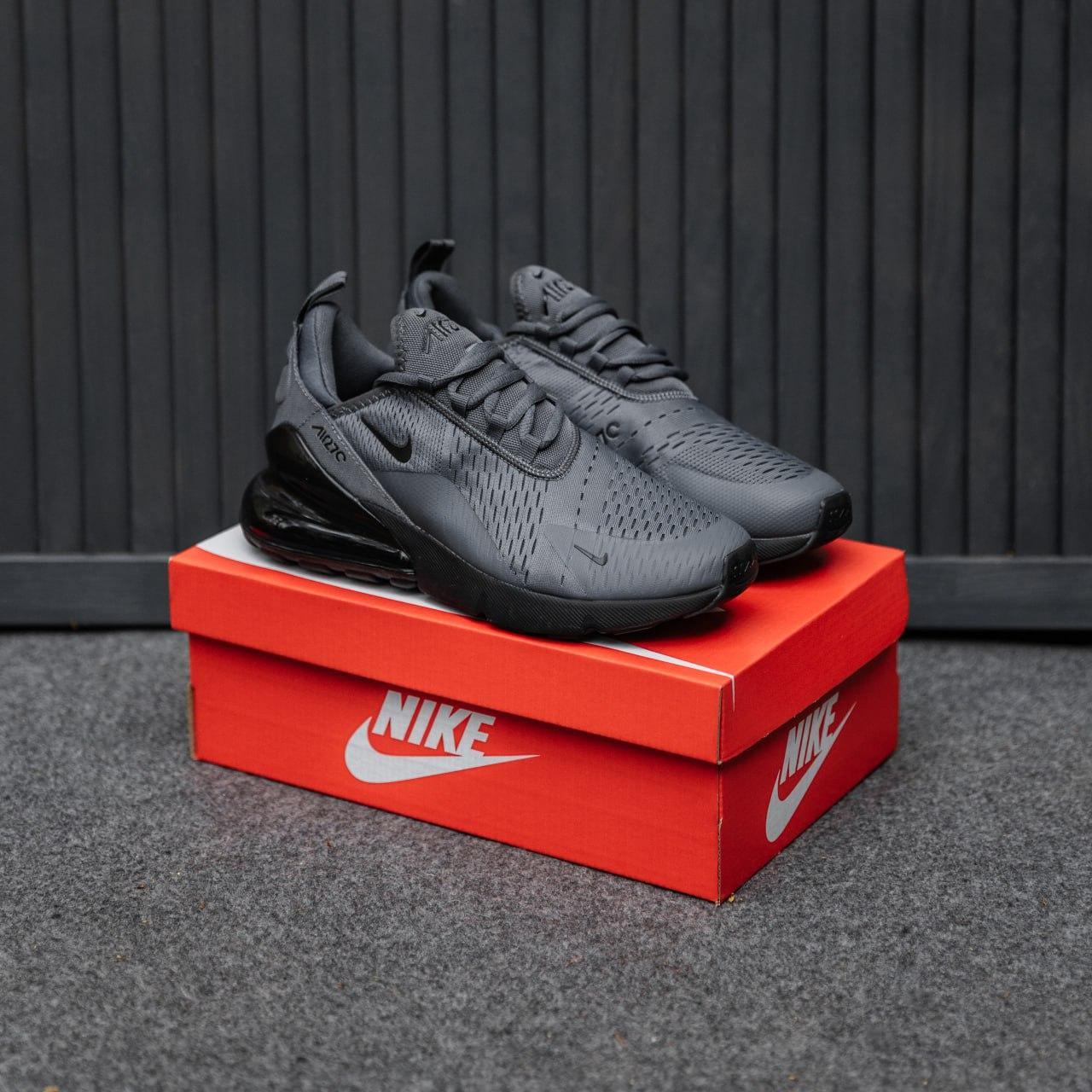 Сірі текстильні чоловічі кросівки Nike Air Max 270 'Grey', фото 1