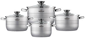 Набір каструль 8 пр. Bohmann BH 1510 ( 2,1 л, 2,9  л, 3,9 л, 6,5 л )