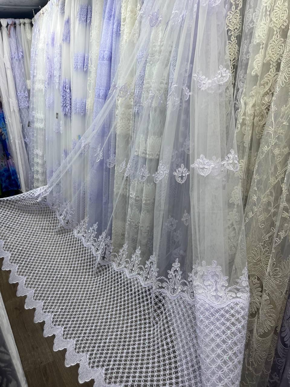 Тюль фатинова корд заввишки 2,8 м. біла
