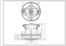 Двигун для пилососа KW41179VCM Koolwen 1800W D=130/84mm H=29/109mm, фото 2