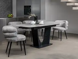 Керамічний стіл Феліче TML-1000-1 клауді грей + чорний