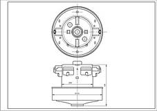 Двигун для пилососа VCM030 IRMATECH MOTOR 1400W D=134/84mm H=34/104mm, фото 2