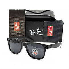 Окуляри Ray Ban Wayfarer 2140 з поляризацією, чорні, матові (carbon)