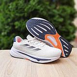 Літні текстильні Чоловічі кросівки Adidas Supernova Stride білі з синім та помаранчевим, фото 4