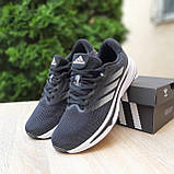 Чорні Літні текстильні Чоловічі кросівки Adidas Supernova Stride чорні з білим, фото 6