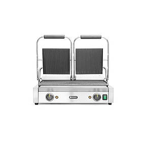 Притискний гриль 3600Вт Hendi 263709 двопостовий рифлений