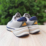 Бежеві Літні текстильні Чоловічі кросівки Adidas Supernova Stride бежеві з синім, фото 5