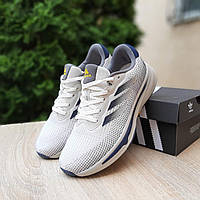 Бежеві Літні текстильні Чоловічі кросівки Adidas Supernova Stride бежеві з синім