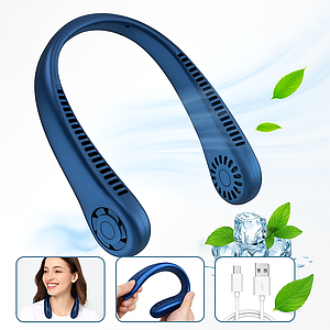 Вентилятор на шию акумуляторний безлопатевий 5 режимів охолодження