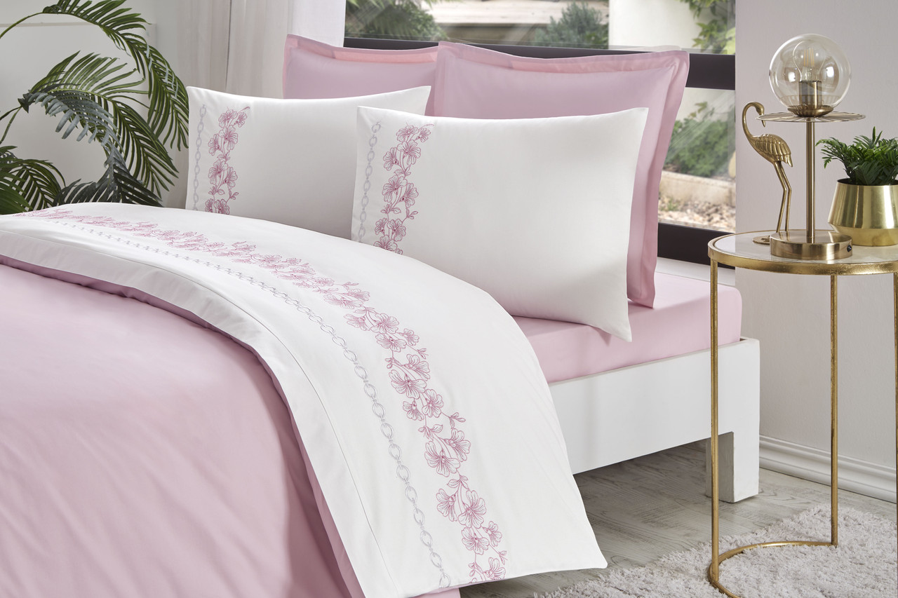 Комплект постільної білизни CK BOUTIQUE PEMBE PETRA рожевий, євро OZDILEK