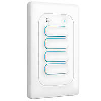 Кнопковий електричний вимикач із функцією інтелектуального управління 4 клавіші Білий