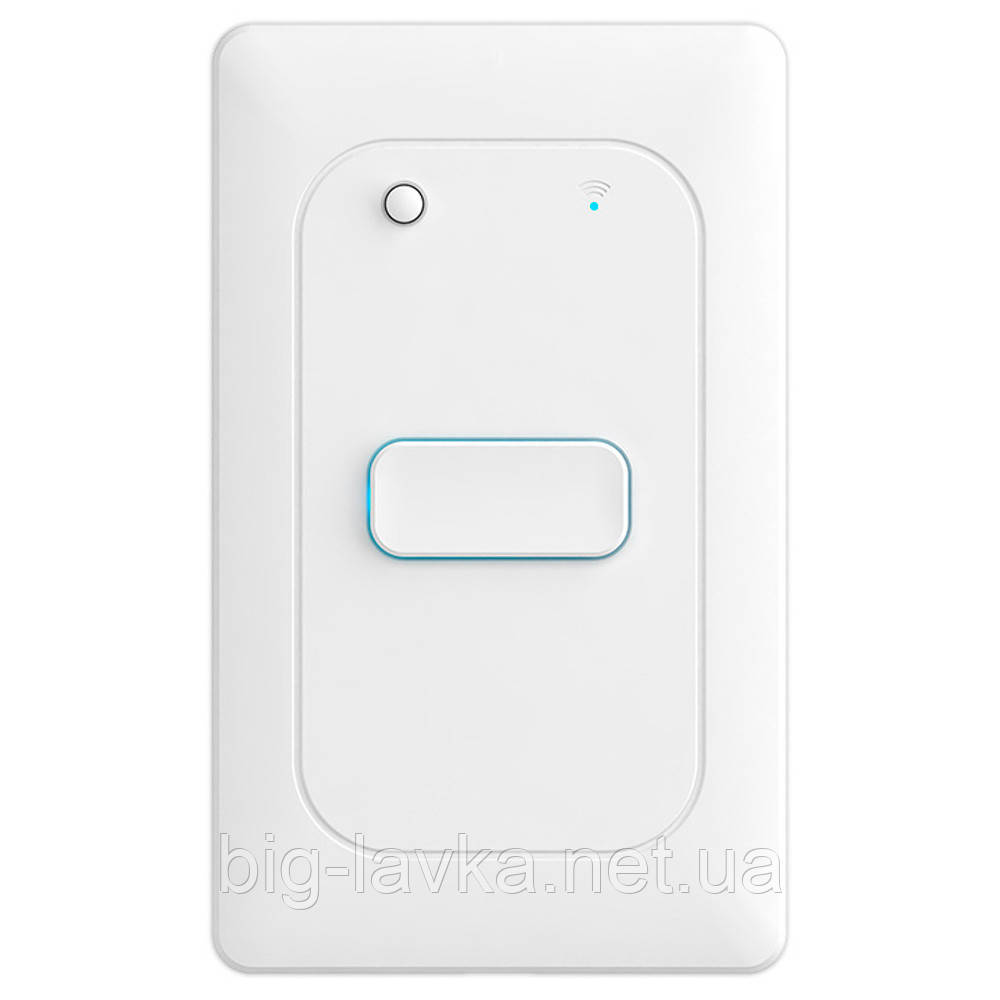 Кнопковий електричний вимикач із функцією інтелектуального управління 1 клавіша Білий, фото 1