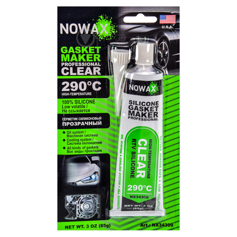 Герметик високотемпературний 85 г Прозорий Nowax, фото 1