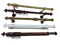 Настенный пластиковый карниз с кольцами светлый дуб, 1.2 м