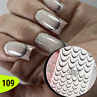 Слайдер дизайн для декору нігтів чорний френч, чорні VS-nails №109