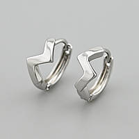 Сережки Блискавка 49142 розмір 13х6 мм вага 1.9 г позолота Біле Золото