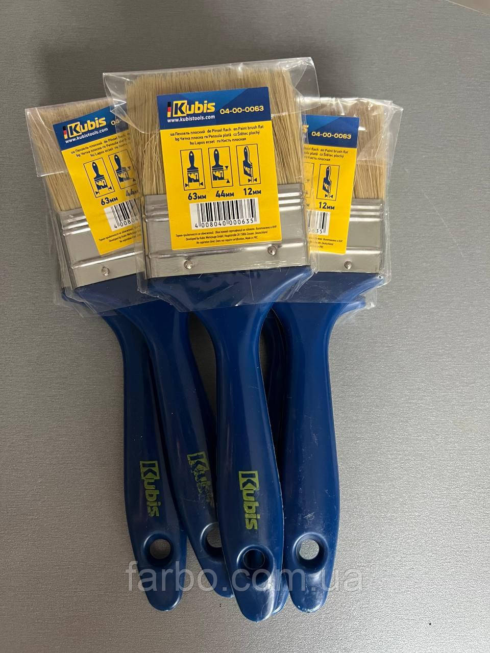 Пензель малярський плоский Kubis 63/44/12 мм натуральна щетина 04-00-0063, фото 1