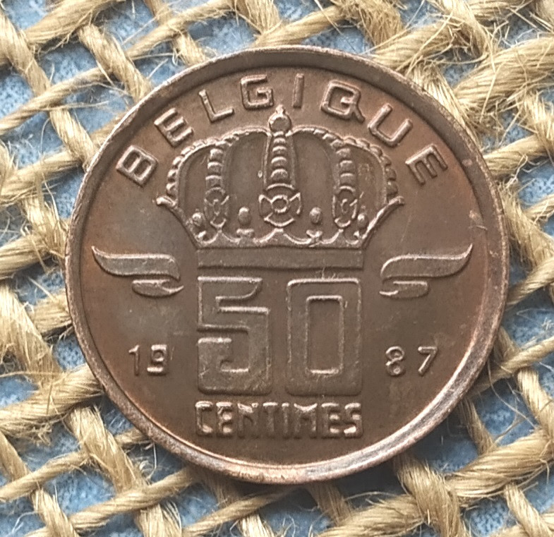 50 сантимiв 1987 року. Бельгiя, фото 1