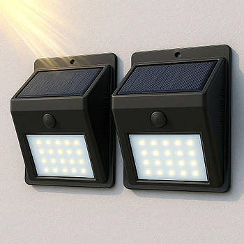 2 шт Вуличний світильник на сонячній панелі / Фасадний світильник LED