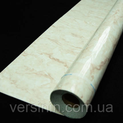 Самоклеюча венілова РЕТ плитка в рулоні бежевий мармур 1200х3000х2mm, фото 1