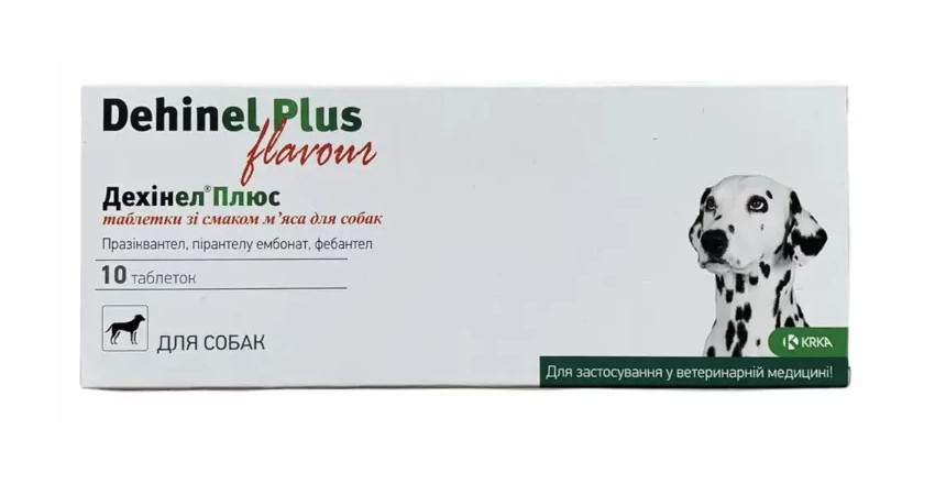 Dehinel Plus (Дехінел Плюс) від гельмінтів для собак зі смаком м'яса (10 таблеток), KRKA