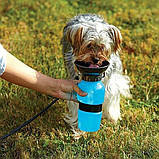 Поїлка для собак Дорожня пляшка прогулянкова 550 мл Портативна з чашею Переносна Aqua Dog, фото 10