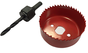 Коронка для дерева гіпсокартону пластику 68 мм з адаптером