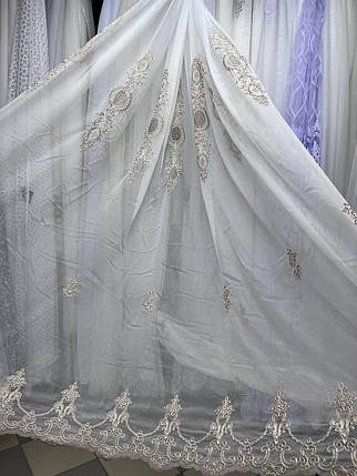 Тюль бамбук заввишки 2,8 м. біла з коричневим, фото 1