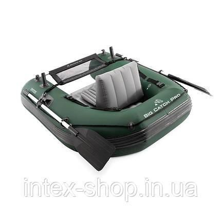 Одномісний надувний рибальський човен Intex 68381 Big Catch Pro (165х119х38 см) ручний насос 1.7 л, весла 2 шт., фото 1