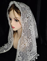 Шарф ажурний до церкви, венчальна хустка, косинка церковна.