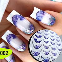 Слайдер дизайн для декору нігтів френч фіолетовий VS-nails №cu 002