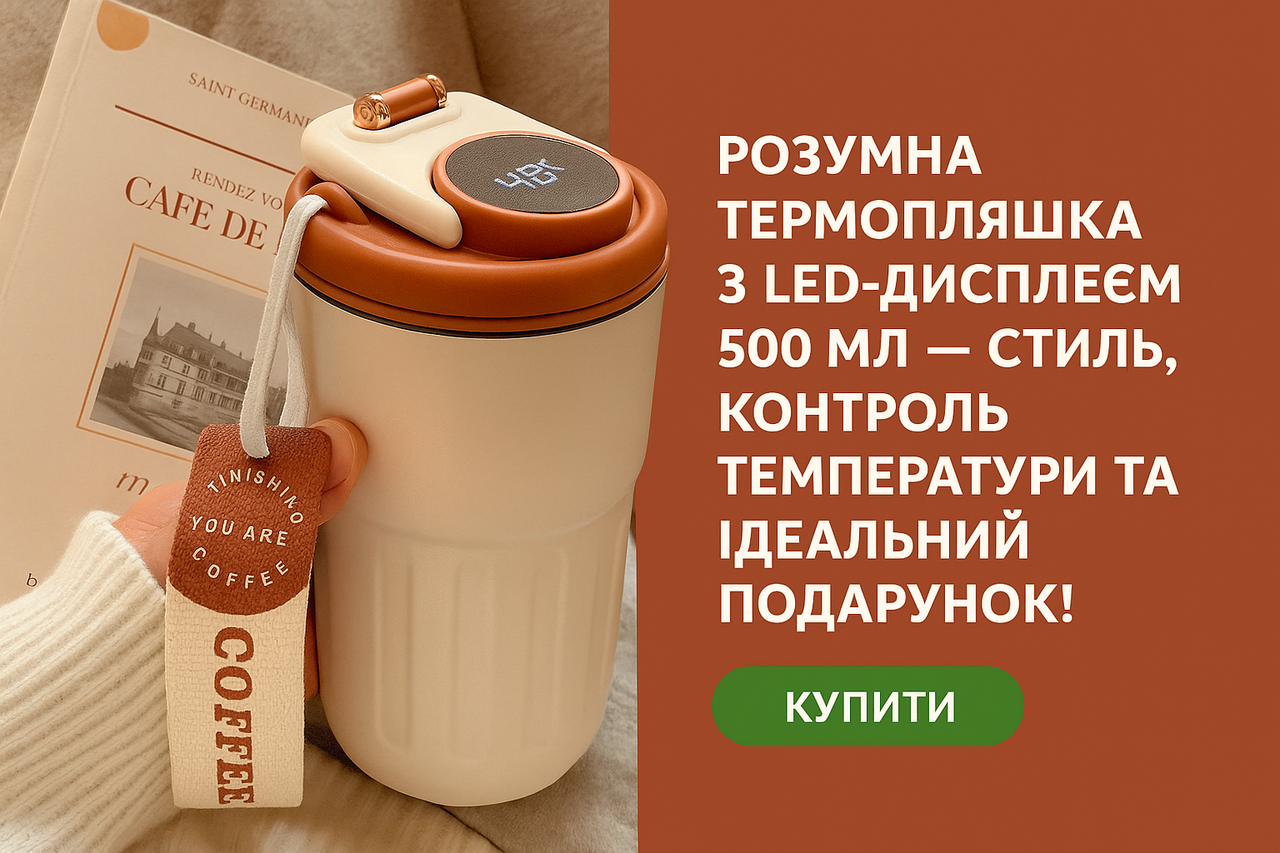 Розумна термопляшка з LED-дисплеєм 450 мл – стиль, контроль температури та ідеальний подарунок!