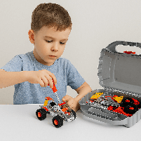 Конструктор металевий ТехноК Універсал 3886В - 10 моделей, 304 деталі, кейс з інструментами, фото 10