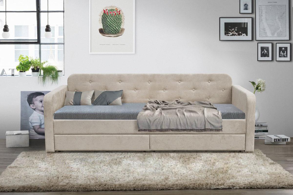 Ліжко Малібу 800*2000, Аляска 15 беж, фото 1