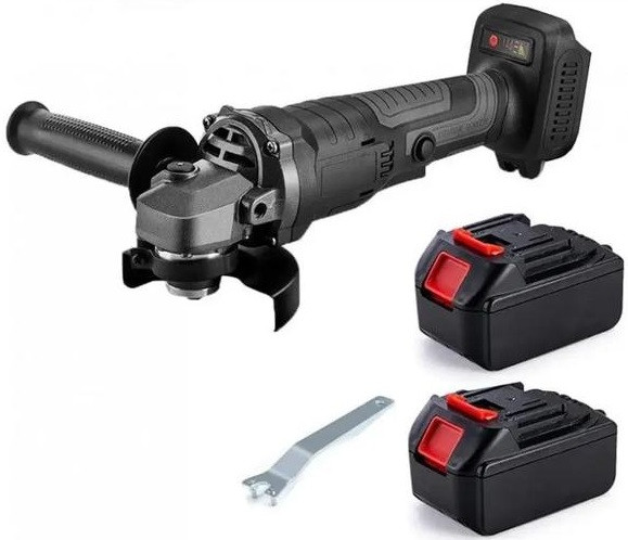 Болгарка Акумуляторна кутова шліфувальна машина Lithium Power — 2 АКБ + Кейс Сіра, фото 1