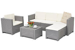 Набір меблів для вітальні Colorado Relax Corner 5 Bica сірий техноротанг 64177