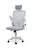 Стілець офісний Тонус, світло-сірий/білий, фото 4
