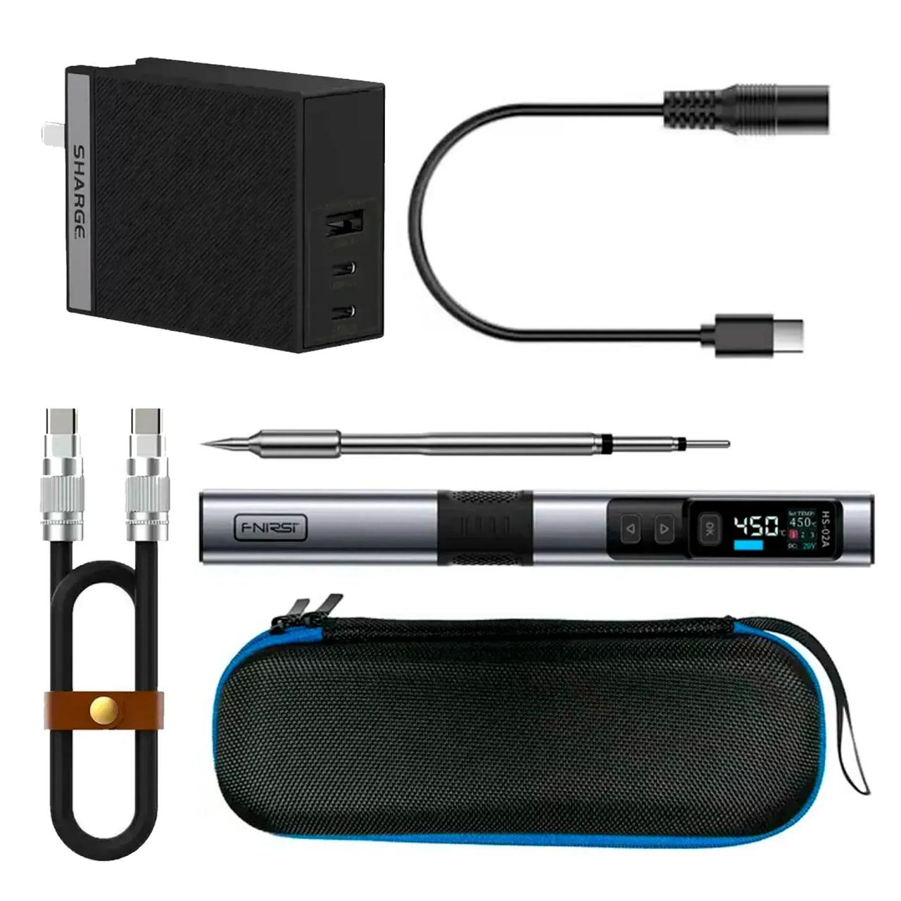 Паяльник Fnirsi HS-02A PD 100W от powerbank PD (Set 3)