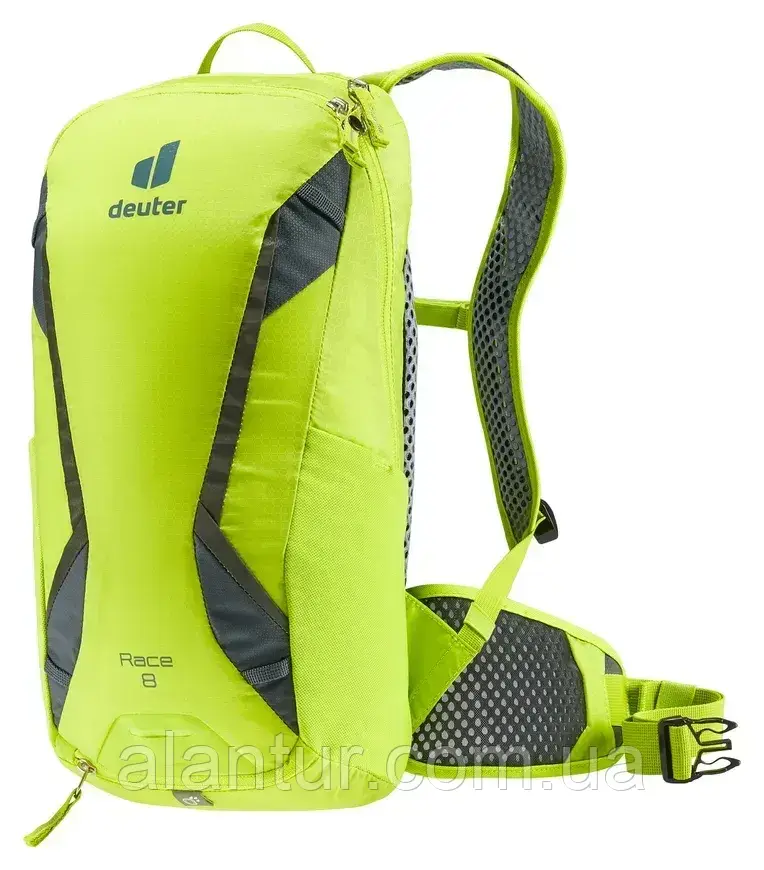 Велорюкзак DEUTER Race 8 л, аеродинамічний, для велосипедистів, колір цитрус-графіт