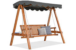Дерев'яні садові гойдалки Haiti Garden Point сірі 61953